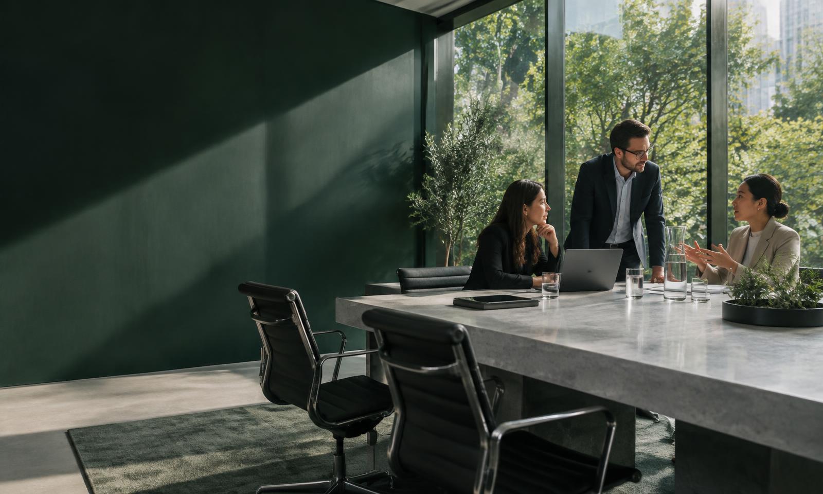 A team meeting in a contemporary office